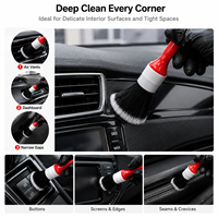 Ensemble de brosses de nettoyage intérieur de voiture, 3 pièces, poils synthétiques ultra doux pour le nettoyage des aérations, du tableau de bord et des sièges