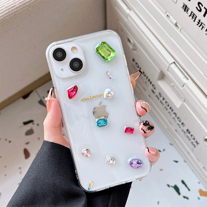 Custodia per telefono cellulare di lusso da donna coreana in stile gemma <span class=keywords><strong>trasparente</strong></span> con strass per <span class=keywords><strong>iPhone</strong></span> 17 15 16 Pro Max 13 12 <span class=keywords><strong>11</strong></span> - Product Image 6