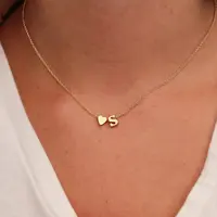 26 Alphabet Herz Halskette Frauen Kette Anhänger Geschenk Schlüsselbein Kette Gold Silber Bohemian Choker Halskette