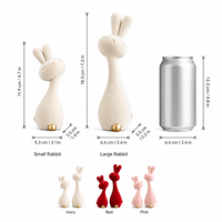 Statue de lapin mignonne et moderne en résine, accessoires de décoration pour la maison, le salon, le bureau, décorations de Pâques, sculpture décorative, 2 pièces