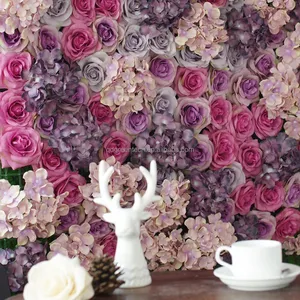 Z-011 Wedding backdrops wall customized floral Artificial Peony Silk 3D cloth back white peony rose flower wall for wedding