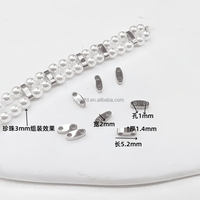 Perle d'espacement à deux trous en acier inoxydable Perle de millet à double rangée DIY Bijoux faits à la main Accessoires Bracelet Collier Perle d'espacement