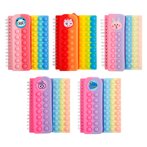 2024 trường đầy màu sắc dễ thương động vật tùy chỉnh Silicone Popper bong bóng Thần Tài A5 Lưu ý cuốn sách căng thẳng cứu trợ máy tính xách tay với Hộp Bút Chì - Product Image 6