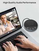 CMTECK LE2102 Microphone de table de conférence avec haut-parleur USB avec omnidirection pour salon Skype