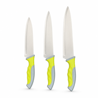 Ensemble de couteaux de chef en acier inoxydable 3 pièces avec logo personnalisé OEM, lame ambidextre 27cm/29.2cm/31.8cm, durable et éco-responsable