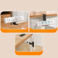 Support de prise multiple avec protection contre les surtensions, montage mural, gain de place, organisateur de bureau multifonctionnel pour téléphone portable et tablette