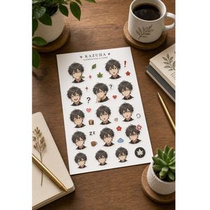 Hoja de Pegatinas de Personajes de Anime de Alta Calidad, Lindas Expresiones de Niños, Iconos, Calcomanías para Diario, Scrapbooking - Product Image 1