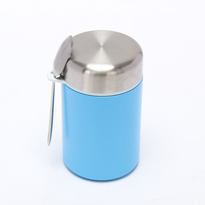 Thermos Flask Lunch Box Stainless Steel Lid Blue Cylinder Portable For Children - Product Image 2
