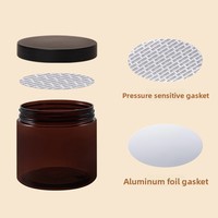 Pots en Plastique PET Ambré de Qualité Alimentaire, Luxueux pour Crème Corporelle, Gommage Corporel, et Beurre Corporel – Contenants d'Emballage 200ml, 300ml, 350ml, 400ml, 500ml