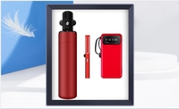 Haute qualité 3 en 1 fiole à vide masseur de cou batterie externe avec support de téléphone affaires de luxe bienvenue coopérer coffret cadeau