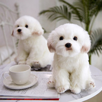Peluche chien réaliste OEM, artisanat coréen, jouet en peluche animal de simulation pour la décoration intérieure, vente en gros transfrontalière