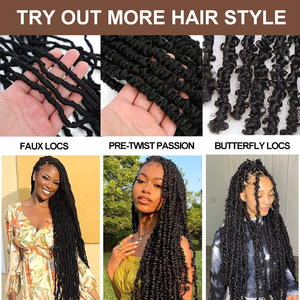 Julianna all'ingrosso di alta qualità 18 22 pollici onda di acqua bohémien <span class=keywords><strong>Passion</strong></span> Twist Crochet sintetico intrecciare le estensioni dei capelli - Product Image 6