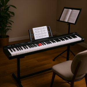 Clavier de piano numérique semi-lesté 88 touches avec haut-parleurs intégrés, USB-C et prise jack 3,5 mm, batterie rechargeable, design portable par - Product Image 2