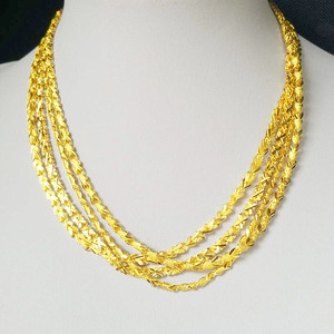 Semplice classico 24k rame placcato oro amore cuore catena di pesce collana di gioielli per le donne festa di nozze gioielli in oro - Product Image 5