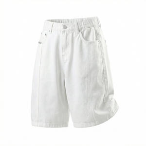 Shorts en jean vintage pour hommes, respirants, style cargo à empiècements latéraux, coupe ample, décontractés, 5 pouces, collection été 2026, streetwear, vente en gros - Product Image 6