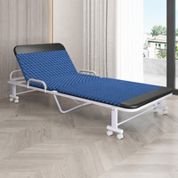Lit pliant avec matelas de 4 cm, cadre métallique, sans installation, lit d'appoint portable pour hôtel et école Uetco