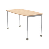 Table de bureau modulaire, durable, simple et moderne, réglable en hauteur, avec 4 pieds, bureau collaboratif avec structure en métal, mobilier en bois
