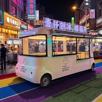Service alimentaire mobile électrique commercial multifonctionnel pour la restauration rapide, les bonbons, la crème glacée et les petits-déjeuners, personnalisable et tendance