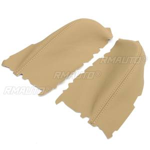 2 Piezas, Nuevas Cubiertas de Reposabrazos para Panel de Puerta Delantera de Cuero Real para Honda Pilot 2009 2010 2011 2012 2013, Gris/Beige/Negro - Product Image 5