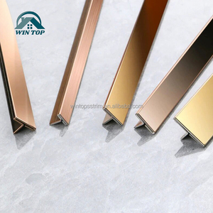 Win Top T en forme de bandes métalliques décoratives en acier inoxydable pour la décoration murale de transition de sol - Product Image 1