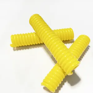Özelleştirilmiş boyutu çok şartname dekoratif kordon sarı PU katı bahar tel bobin Spiral kablo tel halat
