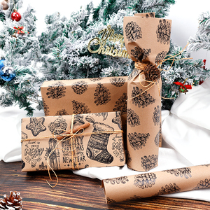 Wholesale Disposable 80g Double-Sided Art <b>Paper</b> <b>Christmas</b> Custom 43cm X 10m Roll <b>Wrapping</b> <b>Paper</b> for Gift - Product Image 4