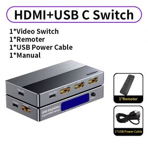 8K 60HZ tipo C interruttore <span class=keywords><strong>HDMI</strong></span> USB C 5x1 <span class=keywords><strong>3</strong></span> <span class=keywords><strong>HDMI</strong></span> 2 ingresso USB-C <span class=keywords><strong>1</strong></span> Out Thunderbolt 4 HDMI2.<span class=keywords><strong>1</strong></span> interruttore Video per computer portatile MacBook/PS - Product Image 6