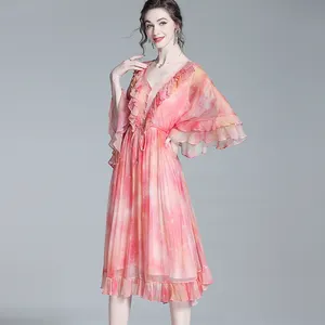 2023 women dresses mature ladies satin silk dress fine french 100% mulberry silk classy dresses