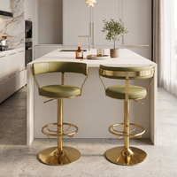 Tabourets de bar modernes pour îlot de cuisine, pivotants et réglables en hauteur, avec dossier ailé, pour café, pub, ou assise d'îlot domestique