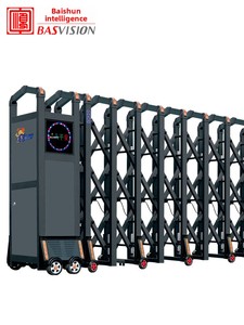 Puerta Retráctil Bai Shun BS-S de Acero Inoxidable para Obras de Construcción, Unidades Escolares, con Control Remoto Automático y Placa de Matrícula - Product Image 6