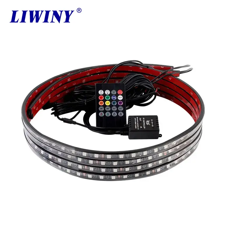 Liwiny Car Phantom Sound Controlled Chassis Light Modified Led Voice Controlled Atmosphere Light Music Rhythm Light 12v