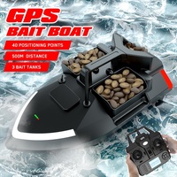 Flytec V020 Sonar RC Bateau d'appât de pêche avec détecteur de poissons et GPS 500M Distance Vitesse fixe Conduite 40 Points Triple Bin 2KG Réservoir