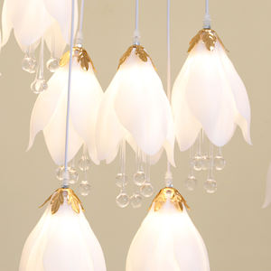 LT250022 Guirlande lumineuse à 10 têtes <span class=keywords><strong>magnolia</strong></span> pour plafond suspendu en acrylique en forme de fleur Guirlande lumineuse à LED pour événement, mariage, fête, décoration - Product Image 3