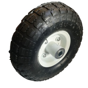 <span class=keywords><strong>Roues</strong></span> en polyuréthane pleines <span class=keywords><strong>4</strong></span>.10/3.50-<span class=keywords><strong>4</strong></span>, pneus anti-crevaison sans air, roulements centraux 5/8 pour chariot à main/chariot - Product Image 1