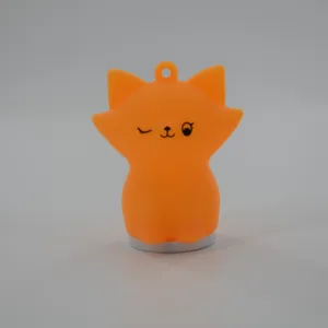 Mini ánh sáng ban đêm với móc chìa khóa Fox đèn mini đồ chơi cho bé bé mẫu giáo khuyến mãi vòng chìa khóa quà tặng cho khách hàng