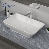 Vente en gros de lavabo de salle de bain avec comptoir et design moderne et luxueux pour les toilettes de l'hôtel et la villa