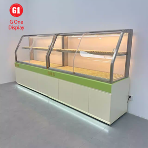 Customizable Eco-Friendly Wooden Bakery Showcase with LED Lighting for Retail Shop Interior Design Bread Store Display <b>Cabinet</b> - Product Image 5