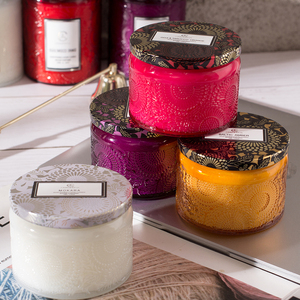 Nordische Sojawachs-Rundkerze mit Individuellem Duft im Glasbehälter für Feiertage, Neujahr und Ramadan - Luxuriöse Glaskerzenhalter - Product Image 1