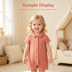 Ropa de Bebé al por Mayor, Mono de Manga Corta con Tinte <span class=keywords><strong>Natural</strong></span> Ecológico, Mono Bonito para Bebés Niñas - Product Image 2