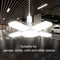 Ampoule LED pliable en forme d'éventail E27 28W AC220V/110V, déformable pour éclairage de plafond domestique, entrepôt et garage, lumière blanche 6500K