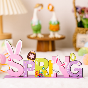2025 New Creative DIY <strong>Easter</strong> Egg Rabbit <strong>Top</strong> Table Decoration Wooden <strong>Easter</strong> &amp; Thanksgiving Bunny Print Wooden Ornament - Product Image 4