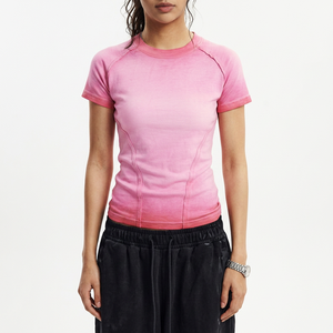 Camiseta Deportiva de Manga Corta para Hombre AUXINE DESIGN, Color Rosa, Cuello Redondo, Secado Rápido, Corte Ajustado, Tejido de Poliéster, Largo Regular, Color Sólido - Product Image 1
