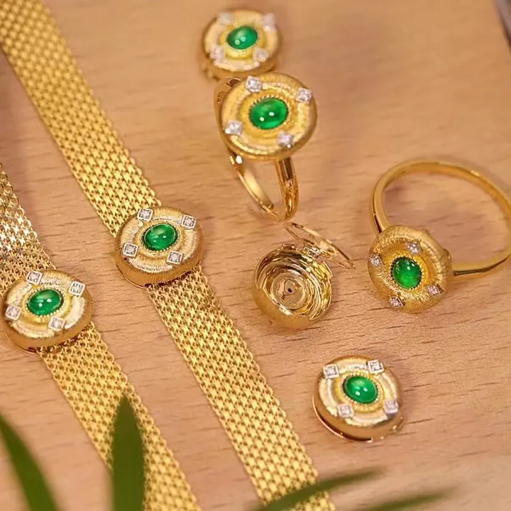 Arthugem-collar con colgante de Esmeralda y oro de 18K para mujer, joyería fina con diamantes