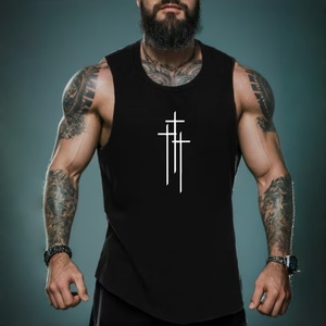 <b>Mens</b> <b>Gym</b> <b>Vest</b> Top 100% Cotton Street Wear Summer Bodybuilding Muscle Sleeveless <b>Gym</b> Design <b>Men's</b> T-Shirts tank Top <b>Men</b> - Product Image 3