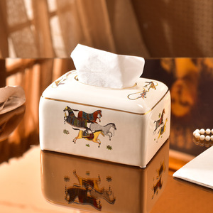 Caja de pañuelos de mesa de comedor de sala de estar de gama alta de estilo europeo, suministros de cerámica a prueba de moho para Hotel KTV - Product Image 4