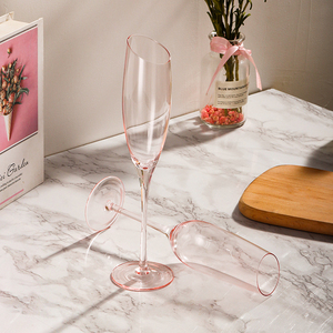 Flûtes <span class=keywords><strong>à</strong></span> <span class=keywords><strong>champagne</strong></span> en verre rose avec Logo <span class=keywords><strong>personnalisé</strong></span>, vente en gros, pour <span class=keywords><strong>mariage</strong></span> - Product Image 3