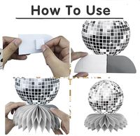 15 pièces de centre de table en nid d'abeille sur le thème du disco argenté, décorations de fête disco, centre de table disco des années 70 pour fournitures de fête