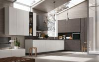 YK Italian Designs : Tiroir coulissant et charnière pour armoires de cuisine en panneau mélaminé écologique laqué blanc, design italien, avec robinet intégré