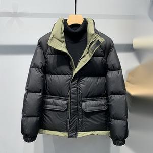 Piumino invernale da uomo di moda americana con colletti spessi abbinabile colore con <span class=keywords><strong>cappotto</strong></span> largo finito <span class=keywords><strong>senza</strong></span> cappello - Product Image 2