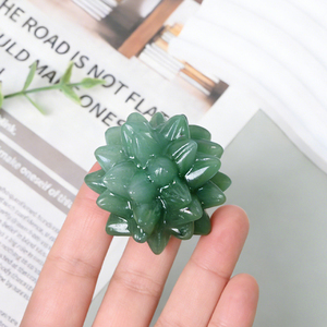 Cactus de Aventurina Verde Pulida Natural Tallada en Forma de Flor para Decoración del Hogar, Venta al por Mayor - Product Image 6